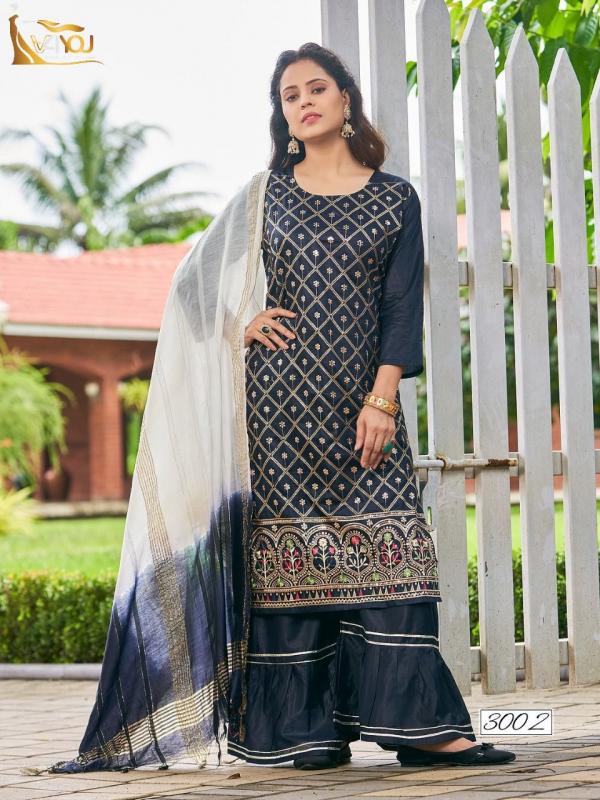 V4you Natashaa Vol 3 Chanderi Fancy Kurti Sharara With Dupatta Collection